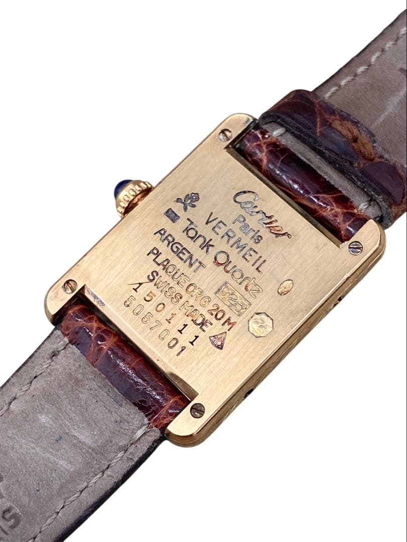 カルティエ マストタンクヴェルメイユ 925 5057001 電池交換済 (Ｏ)