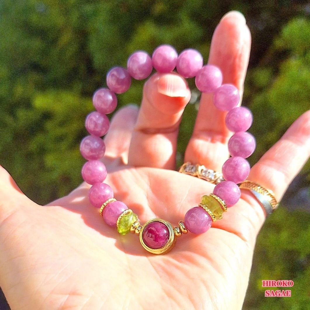ルビー ペンダントトップ ピンクサファイア ペリドット ブレスレット