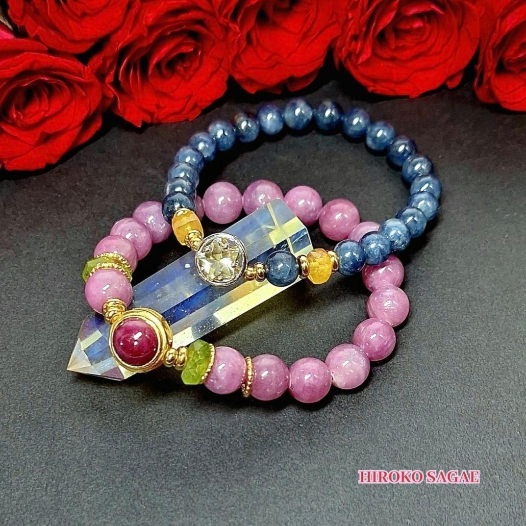 ルビー ペンダントトップ ピンクサファイア ペリドット ブレスレット