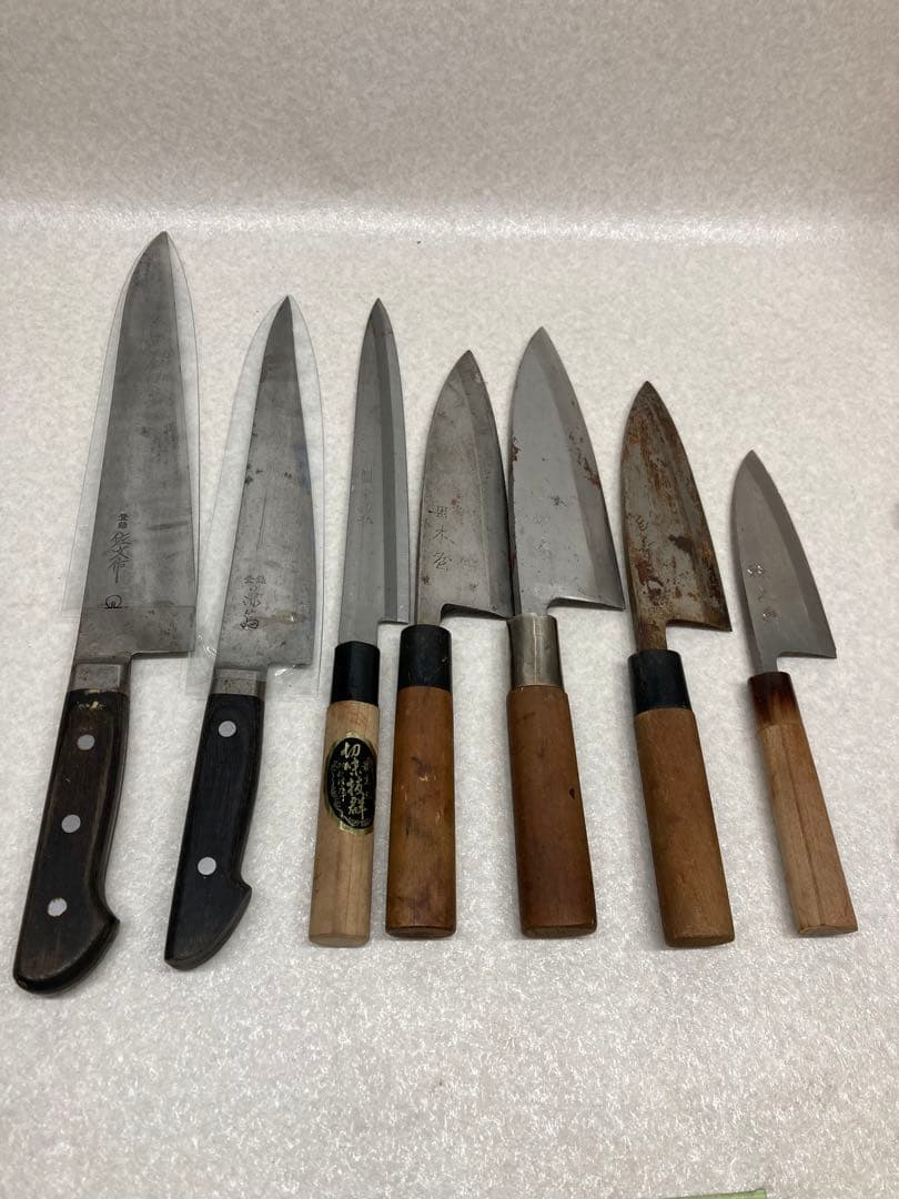 佐文作 兼篤 牛刀 包丁 関孫六 木臣 白寿作 出刃包丁 東京 上興 7本まとめ