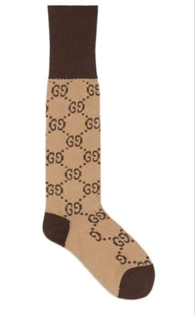 GUCCI正規新品♡グッチ♡ロングソックスM箱カード付きロゴハイソックス