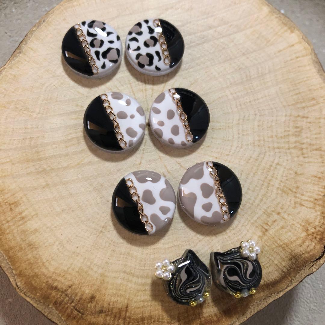 R-650 ✴︎レジンカボション✴︎アニマル柄&マーブルねこ型⁎⁺♡