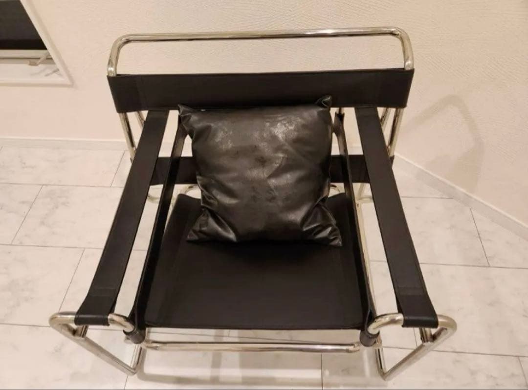 【極美品】マルセル・ブロイヤー/ワシリーチェア/スチールパイプ椅子/合皮