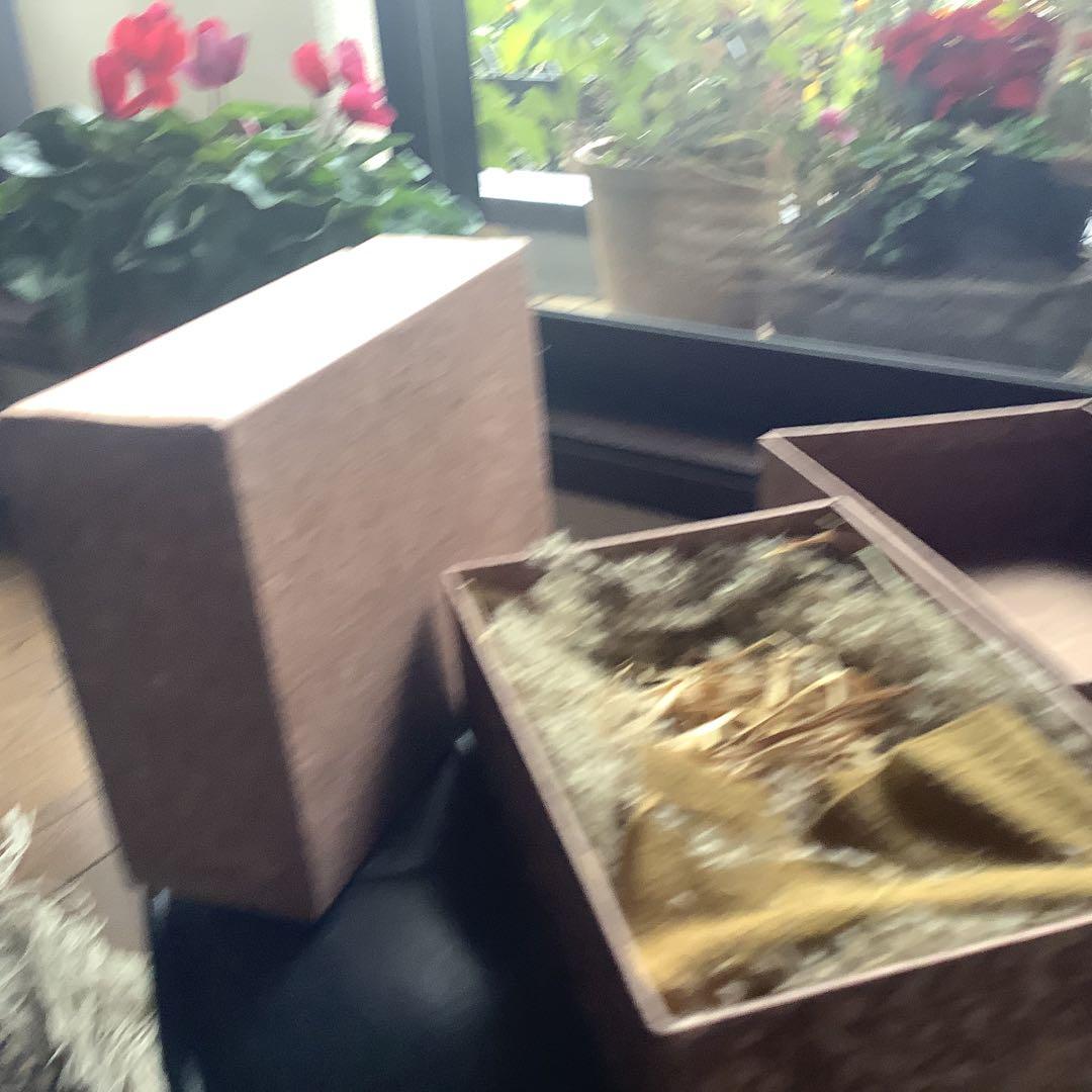 ハタノワタル柿染手作箱２個(noma2024) 約17×23.5×高7.5cm