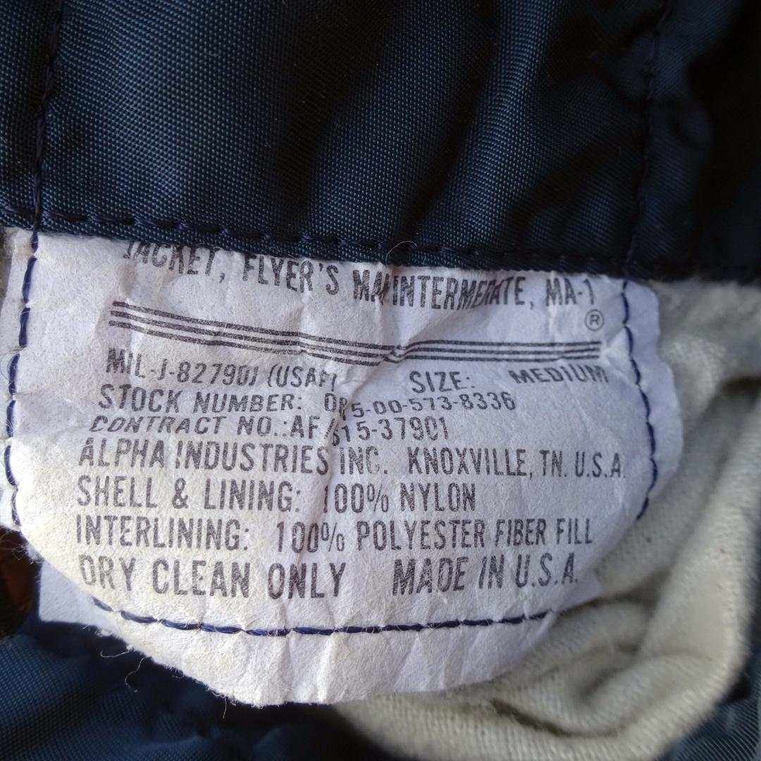 USA製80s当時物ALPHA アルファフライトジャケットMA-1ネイビーM
