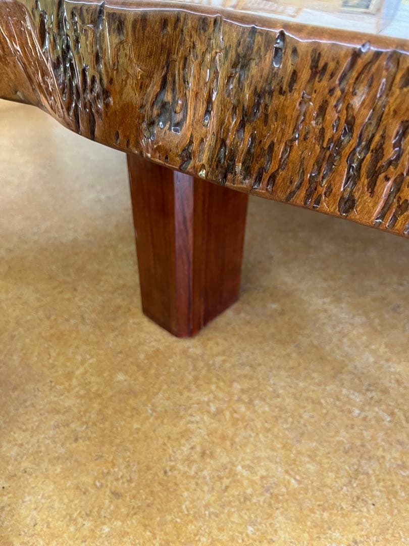 【希少】天然木 一枚板 大型座卓 円卓 センターテーブル 輪切り 昭和レトロ