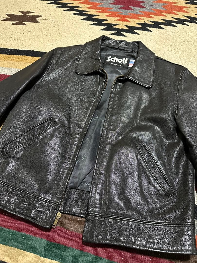 希少Schott USA レザー シングルライダースジャケット