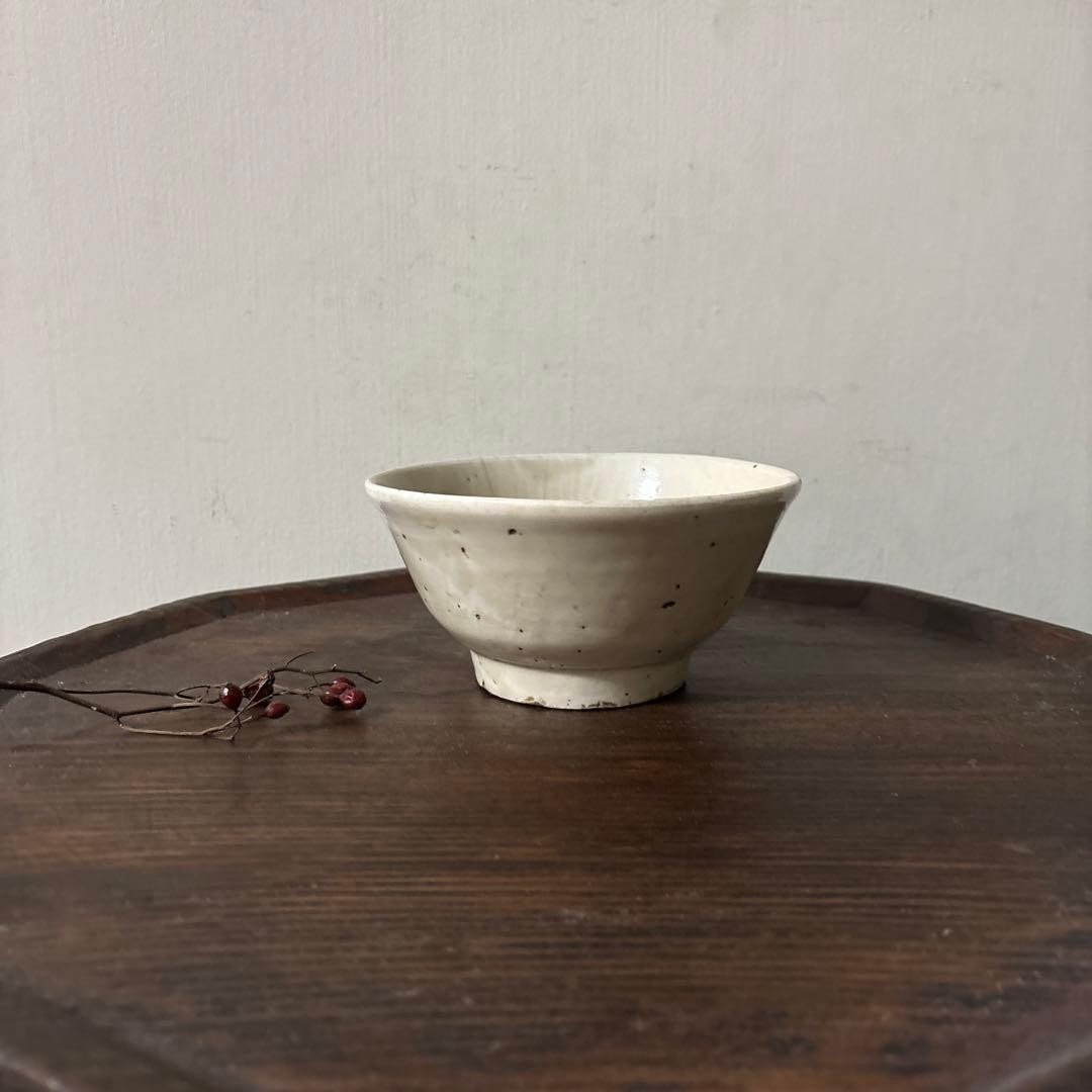 李朝大振り茶碗　鉢　白磁　韓国骨董品.アンティーク.古民芸.立原正秋