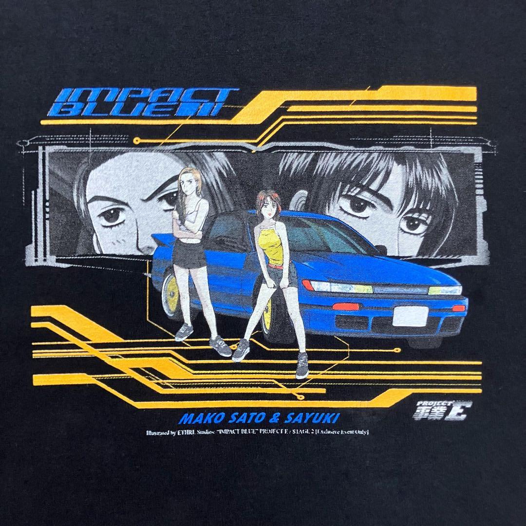 【XL】頭文字D イニシャルディー アニメTシャツ インパクトブルー 真子&沙雪