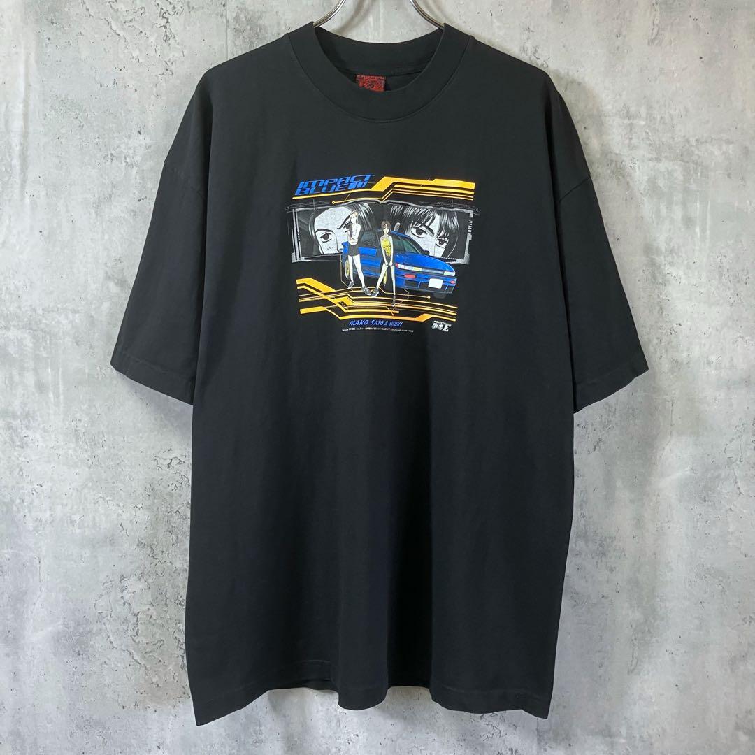 【XL】頭文字D イニシャルディー アニメTシャツ インパクトブルー 真子&沙雪