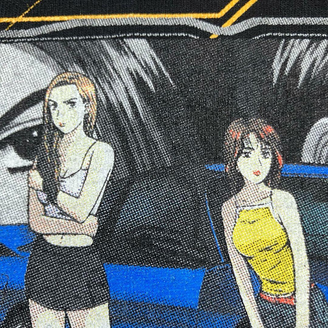 【XL】頭文字D イニシャルディー アニメTシャツ インパクトブルー 真子&沙雪