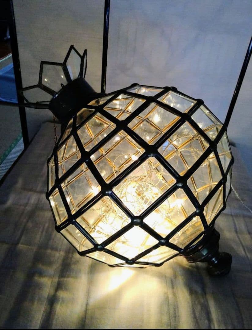 Antique オブジェ ガラス・真鍮 レトロ