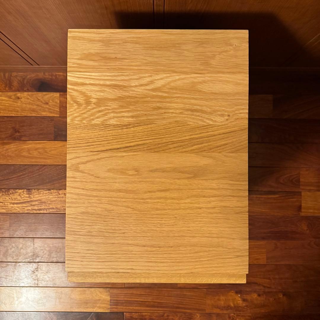 無印良品 無垢材デスクキャビネット(引出2段)オーク材 完成品 送料込 廃番