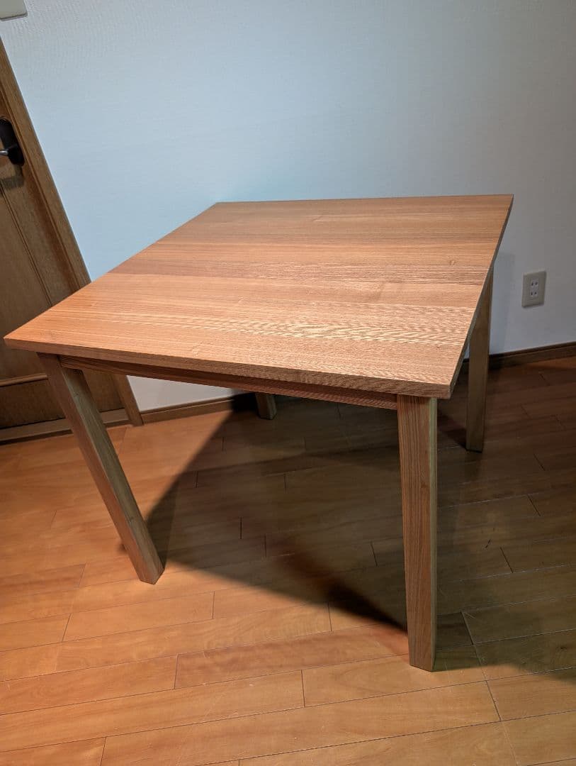 《送料込》無印良品 正方形 木製デスク 天然木 タモ材 廃盤 机 ダイニング