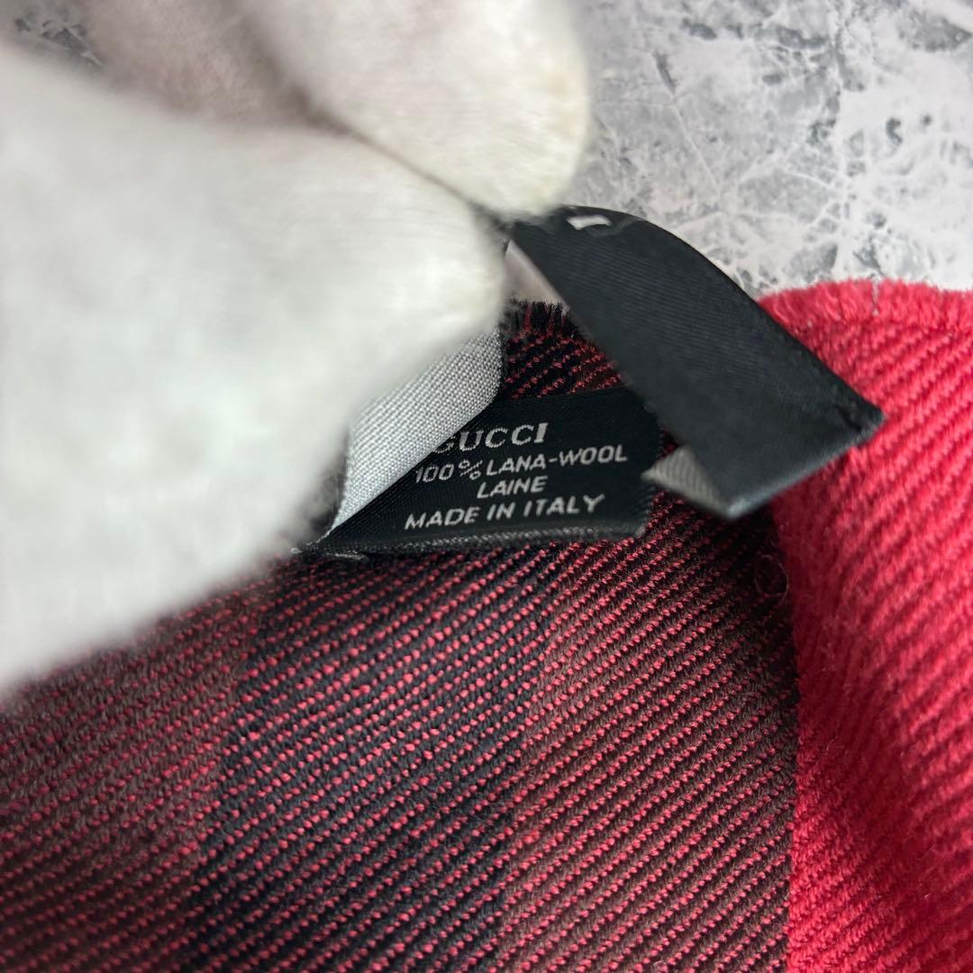 ✨GUCCI✨　グッチ　マフラー　レッド　ブラック　赤　黒　男女兼用