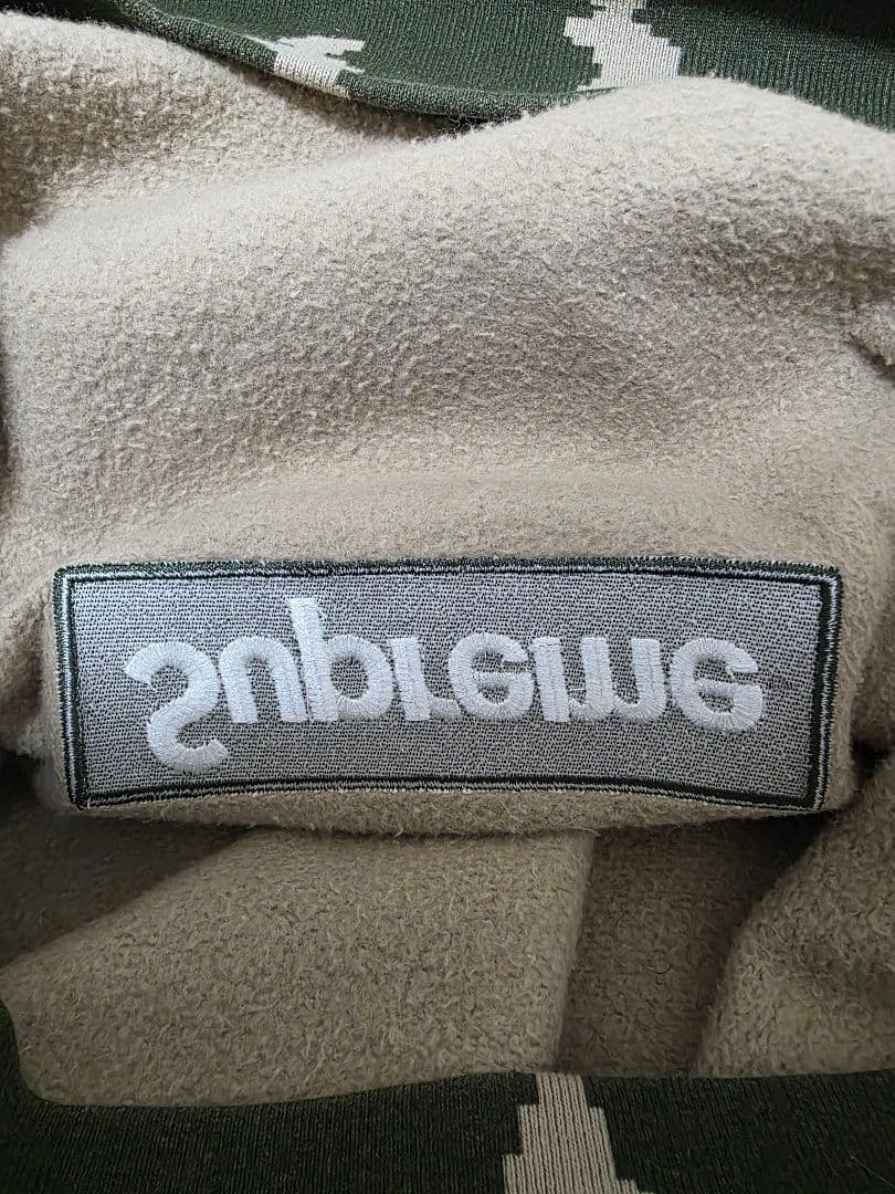 Supreme パーカー Lサイズ カーキ オリーブ カモフラ フーディー　美品