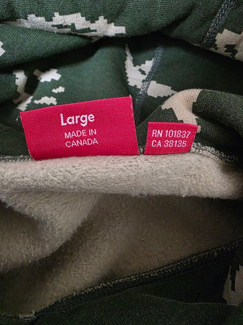 Supreme パーカー Lサイズ カーキ オリーブ カモフラ フーディー　美品