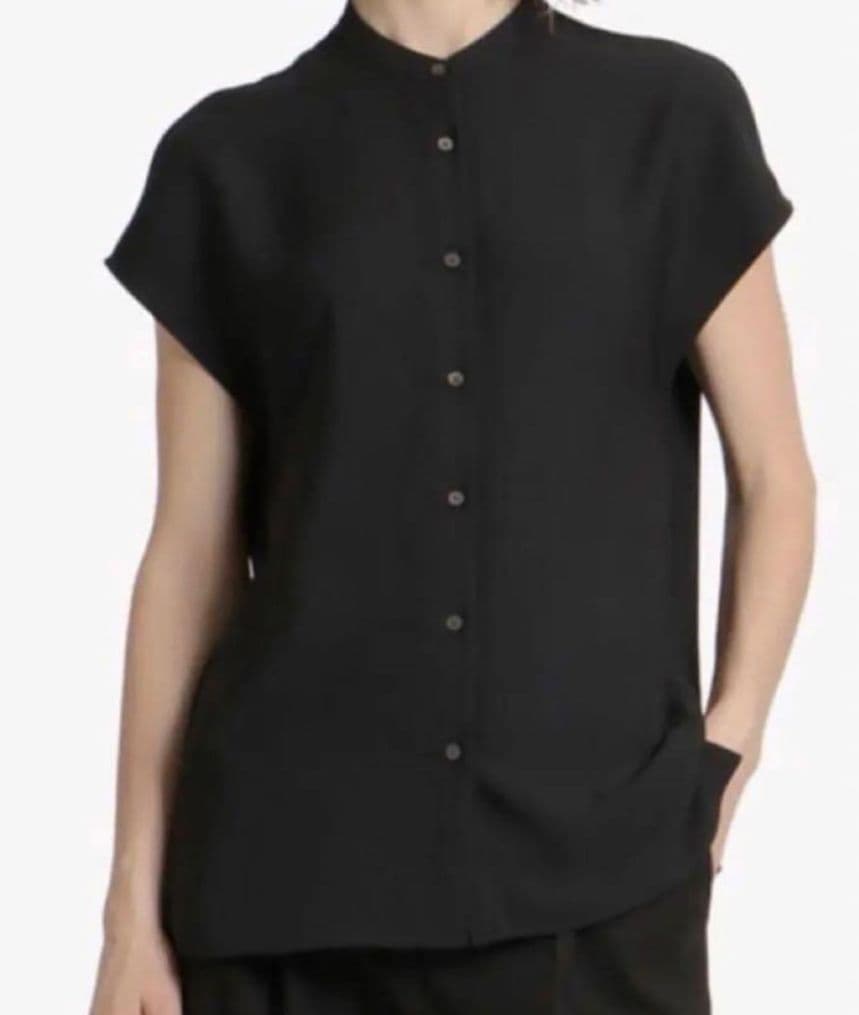 theory luxe 23SS バンドカラー ウォッシャブル ブラウス