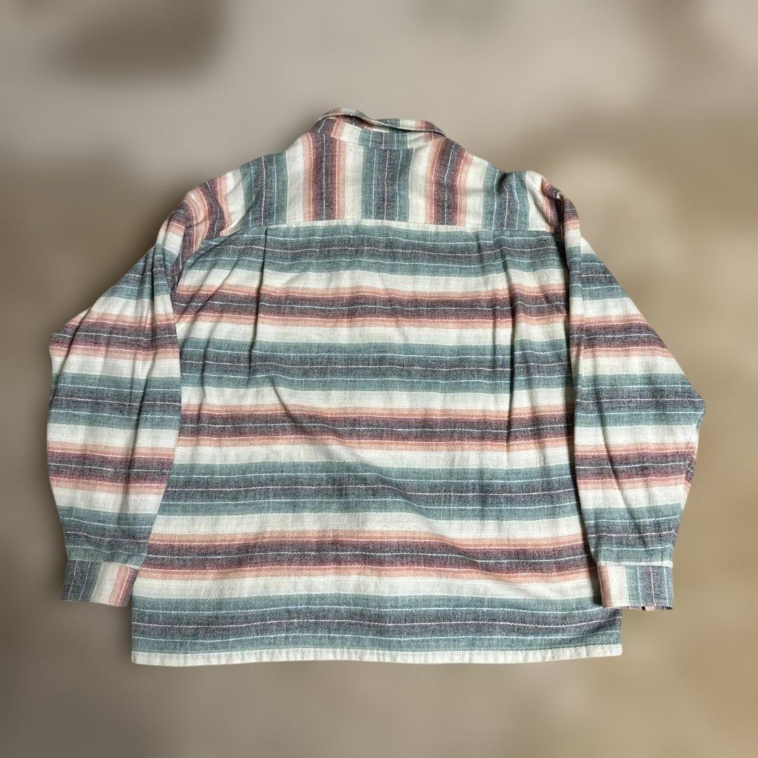 パタゴニア　ストライプ フランネルネルシャツ　サイズL ポルトガル製