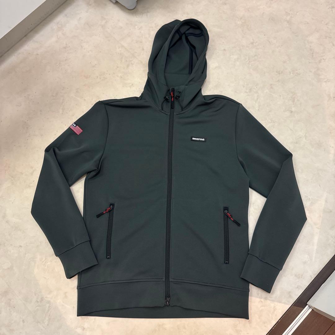BRIEFING 定番パーカー グレーグリーン