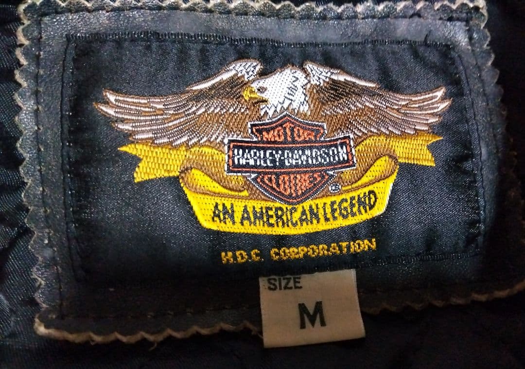 ハーレーダビッドソン　革ジャン　シングルライダース　ナイロン×革　М