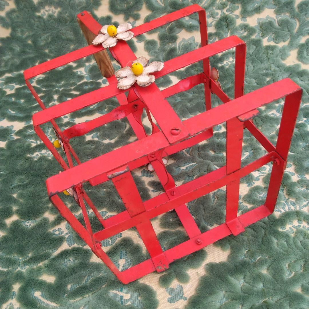 フランス　1920年代　アンティーク　アイアンボトルキャリー