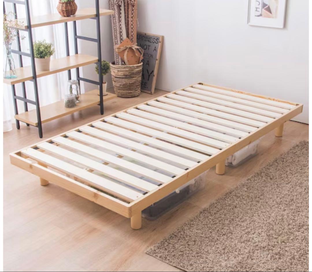 セミダブル スラットベッドフレーム/マットレス