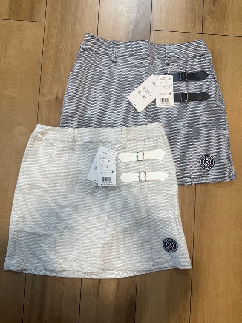 and per se ゴルフ用スカート 2点セット グレー ホワイト