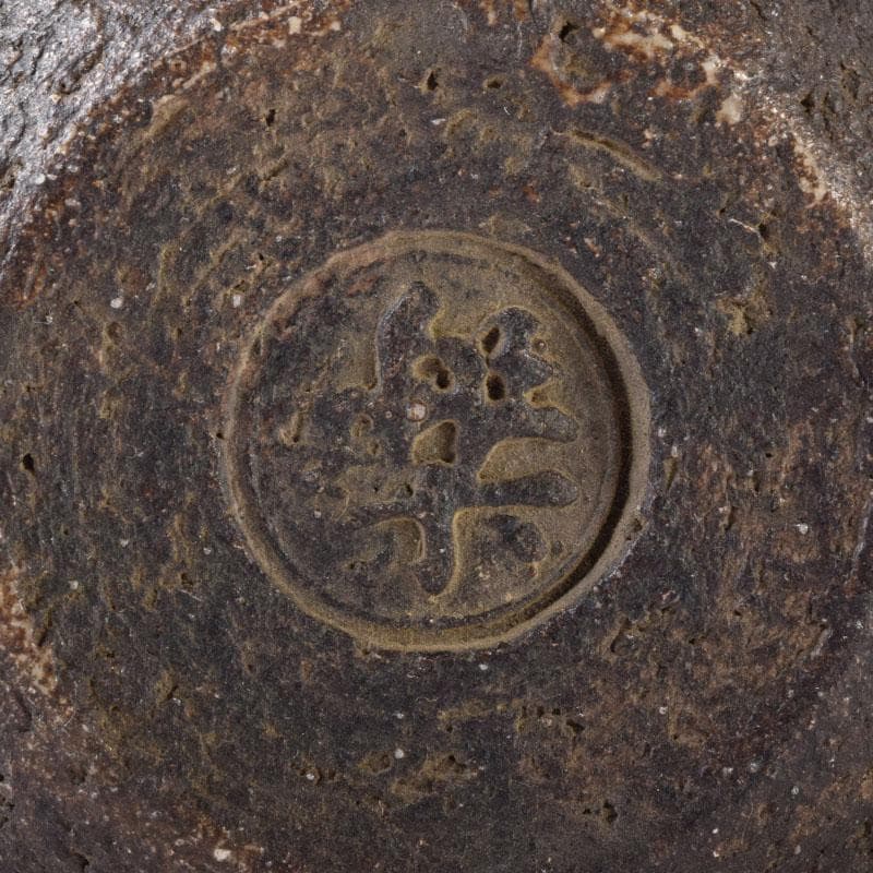 十二代　楽吉左衛門　弘入作　黒楽瓢形茶入　書付　仕覆付　淡々斎極め箱　V8273