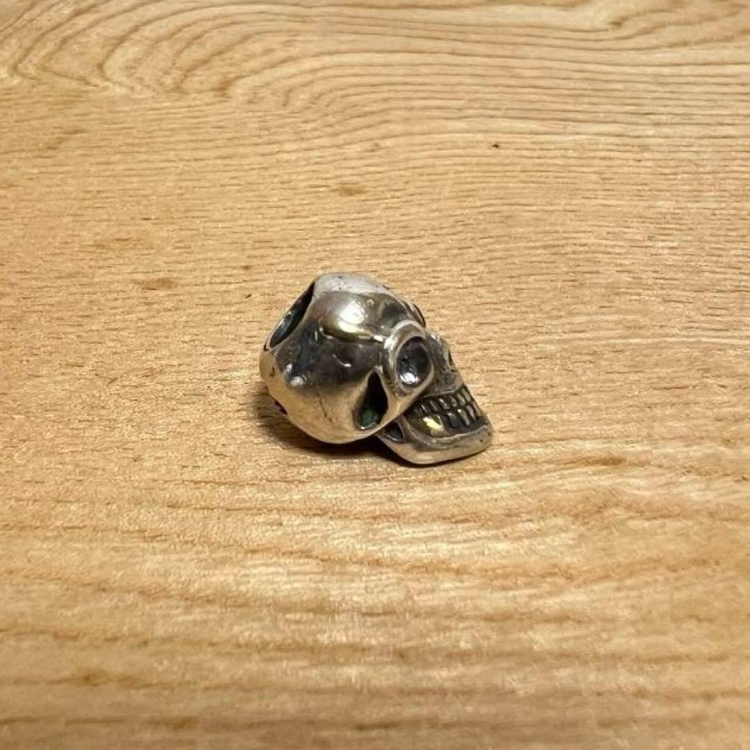 美品 ビルウォールレザー ストーンアイ ゴールドサダー スカルビーズ 2個セット