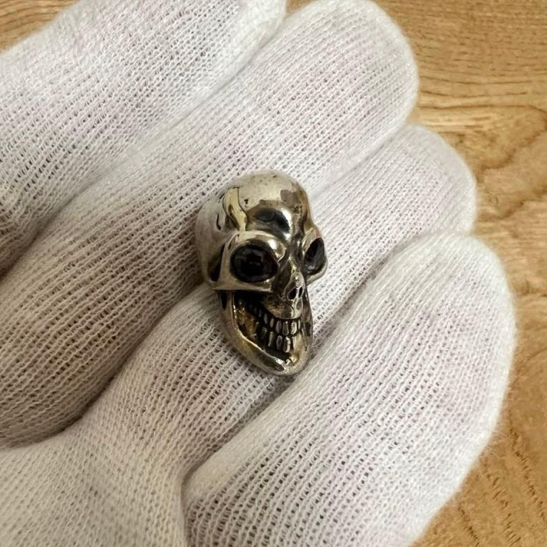 美品 ビルウォールレザー ストーンアイ ゴールドサダー スカルビーズ 2個セット