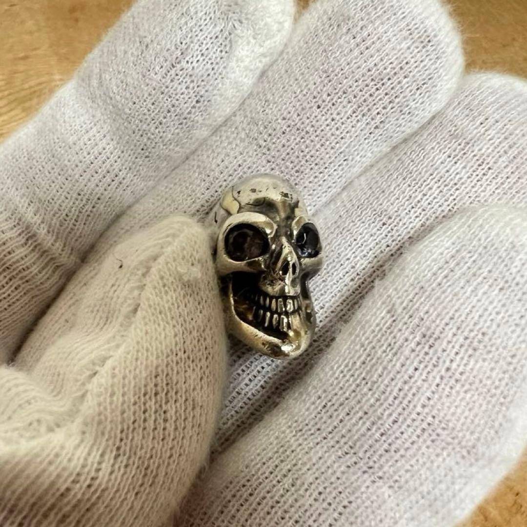 美品 ビルウォールレザー ストーンアイ ゴールドサダー スカルビーズ 2個セット