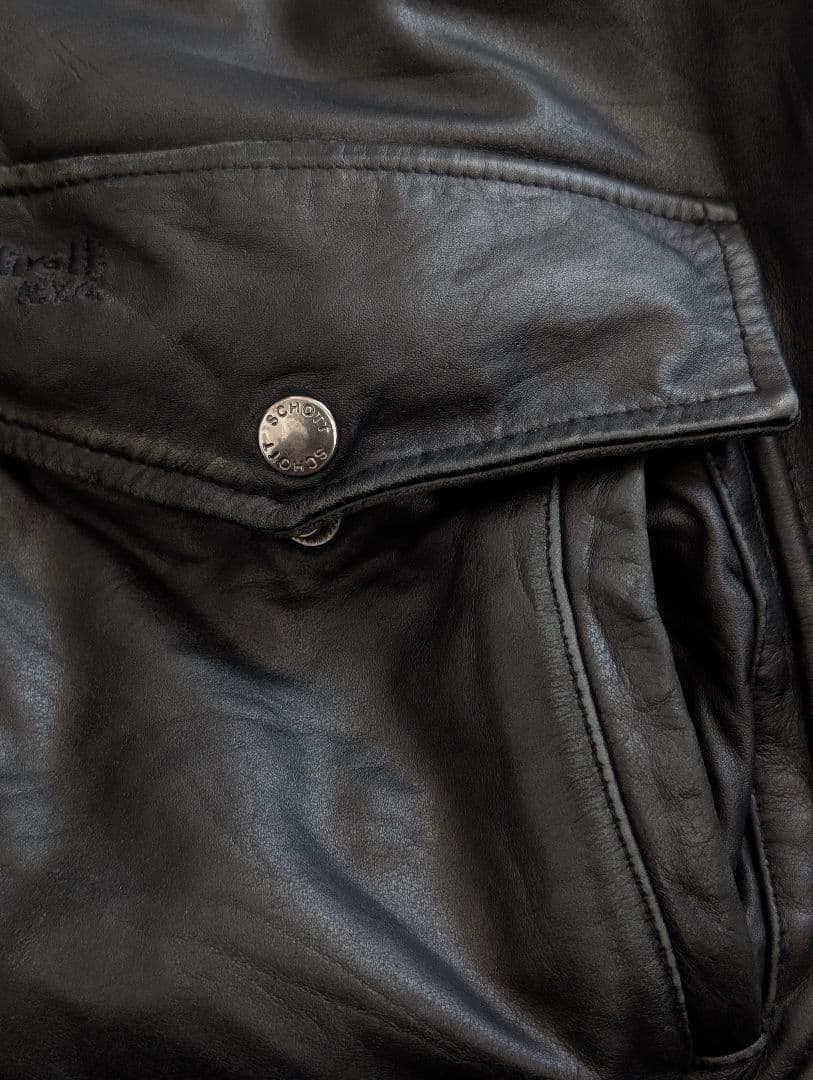 Schott レザージャケット カウハイド USA製 XL ブラック ショット