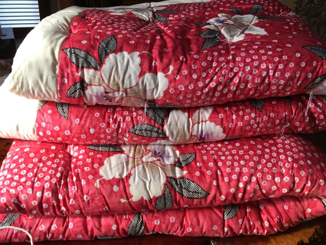 未使用品　綿布団掛敷セット　和布団