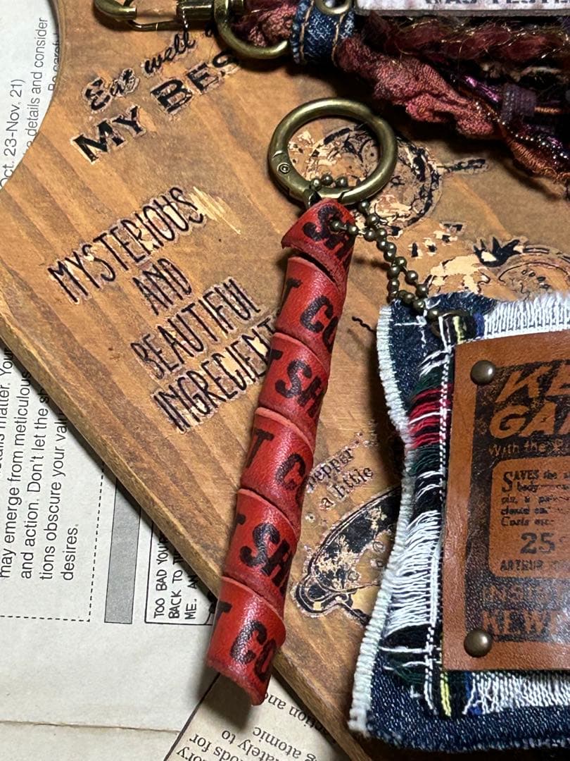 リメイクデニムでかクッションバッグチャーム　No.554