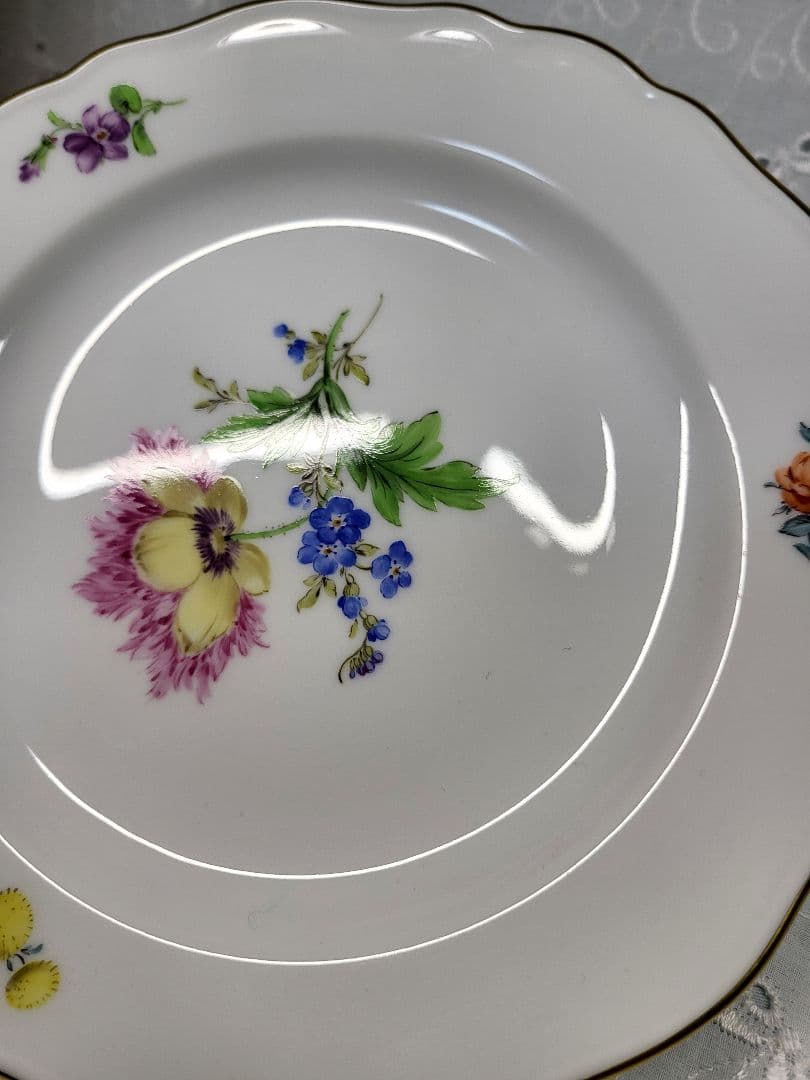 未使用近❤マイセン ベーシックフラワー 2つの花 プレート皿 ケーキ デザート