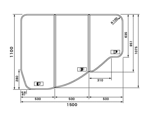 良品 Panasonic 風呂蓋 風呂フタ 組みふた GKU76KF8U2L