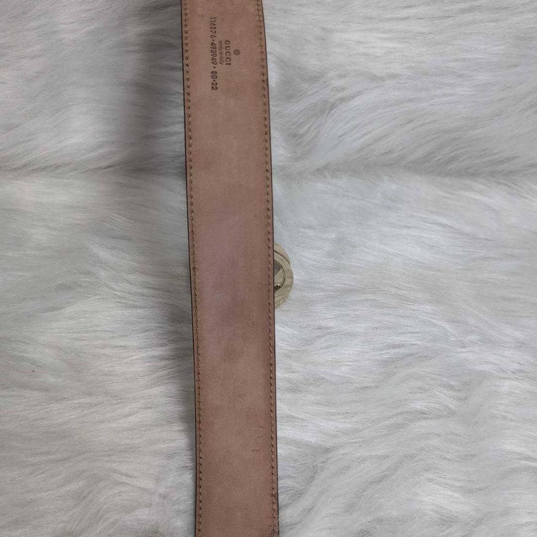 【極美品】 GUCCI グッチシマ レザー ベルト ゴールド インターロッキング