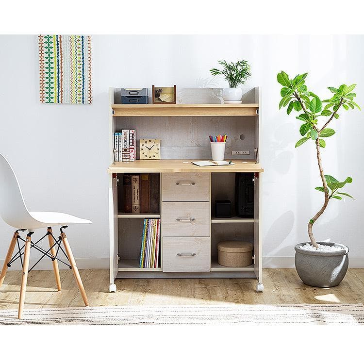 学習机 勉強机 デスク コンパクト 収納 折りたたみ　FJ-010-IR