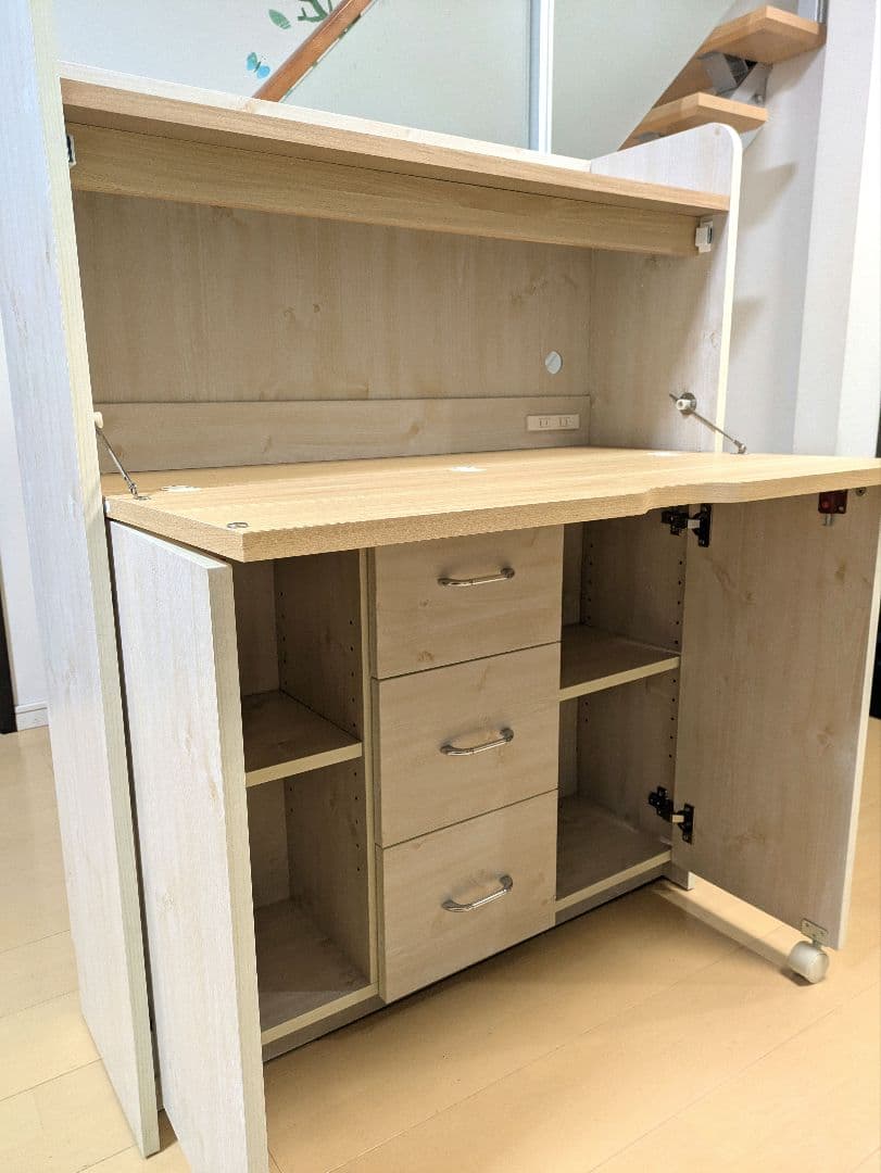 学習机 勉強机 デスク コンパクト 収納 折りたたみ　FJ-010-IR