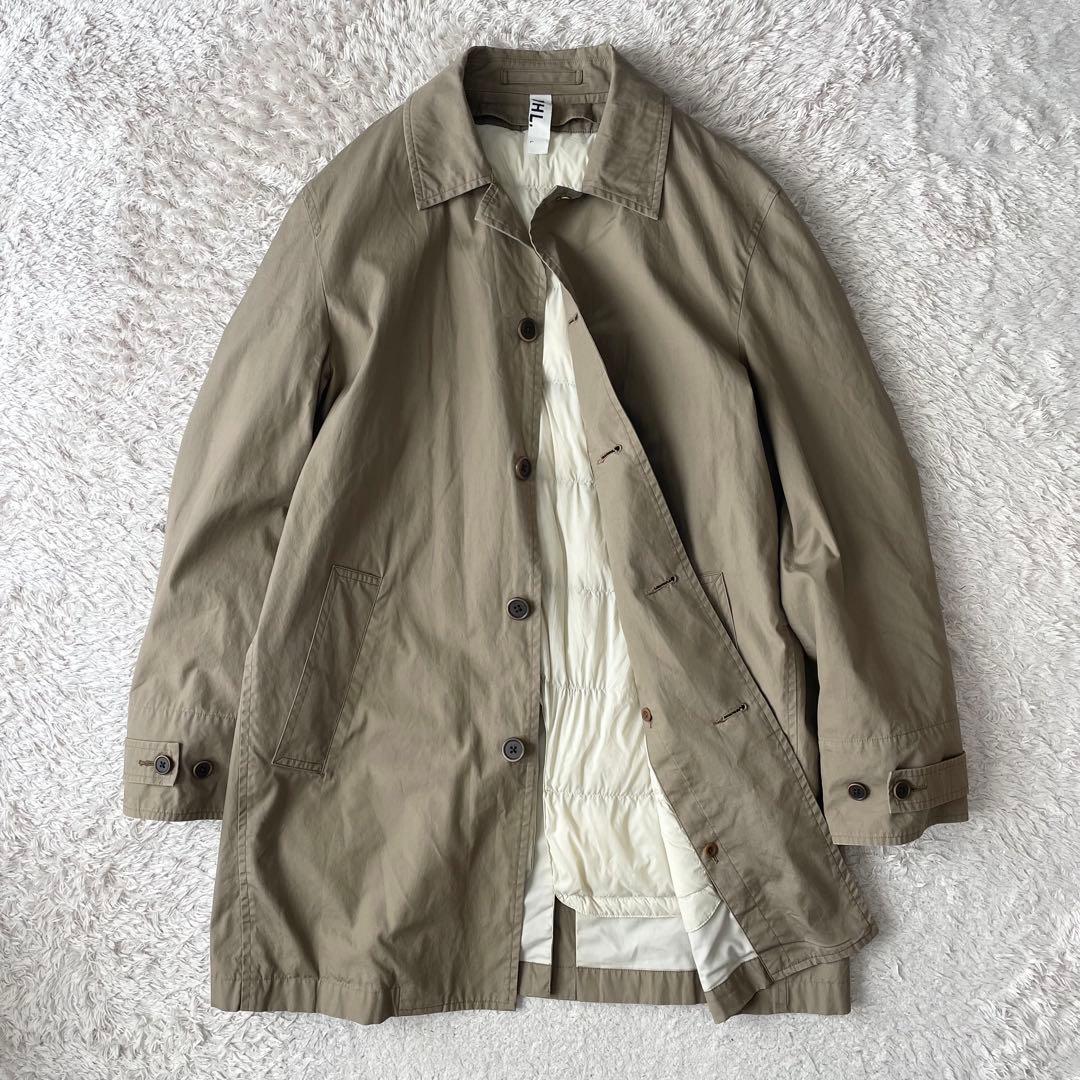 エムエイチエル 美品 MHL ダウンライナー ステンカラーコート L ベージュ