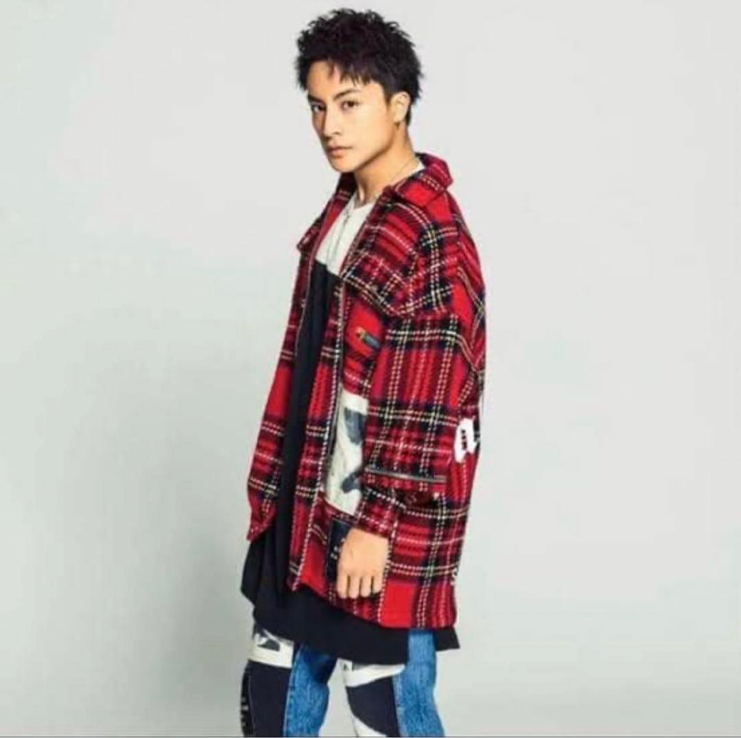 白濱亜嵐着　palm angels パームエンジェルス　チェックシャツ