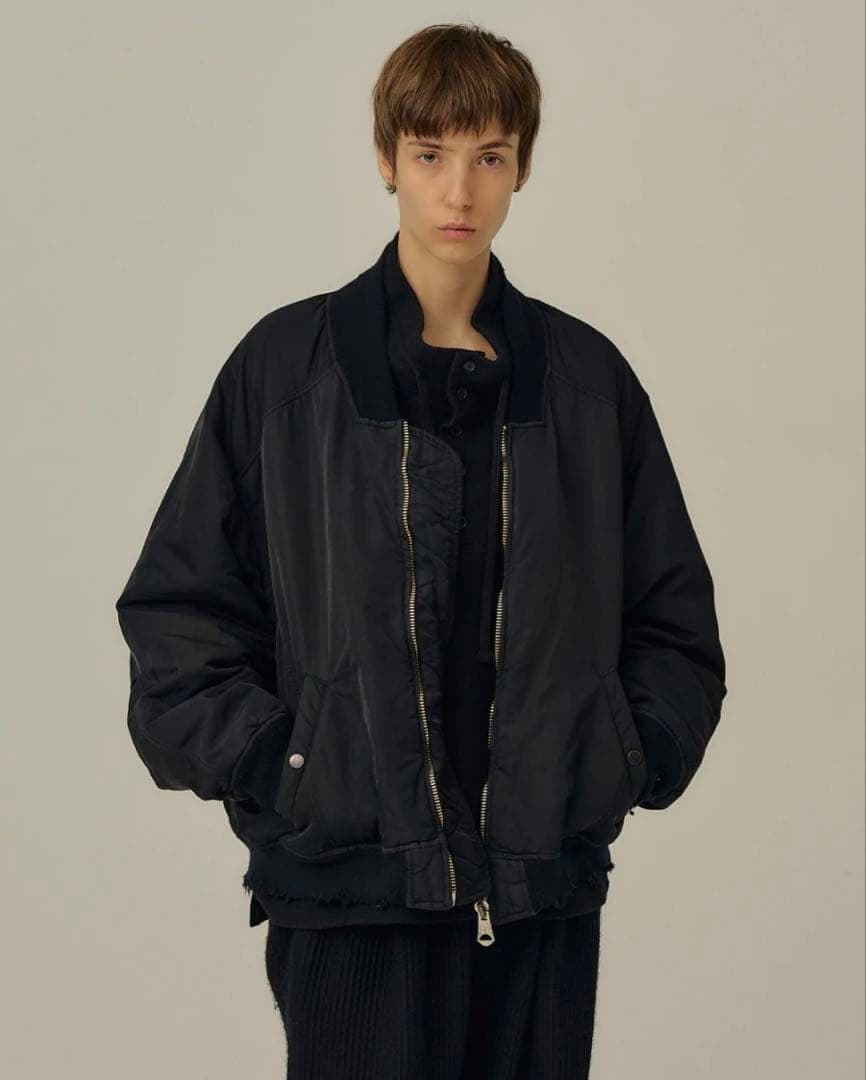 ANCELLM 25AW FADED BOMBER JACKETブラック 黒 1