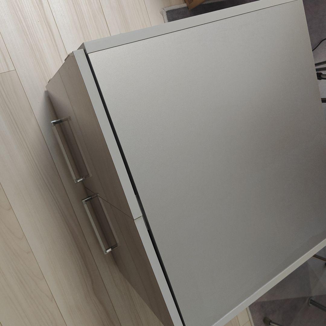 ディノス 冷蔵庫上置き キッチンストッカー 収納 シルバー光沢仕上げ