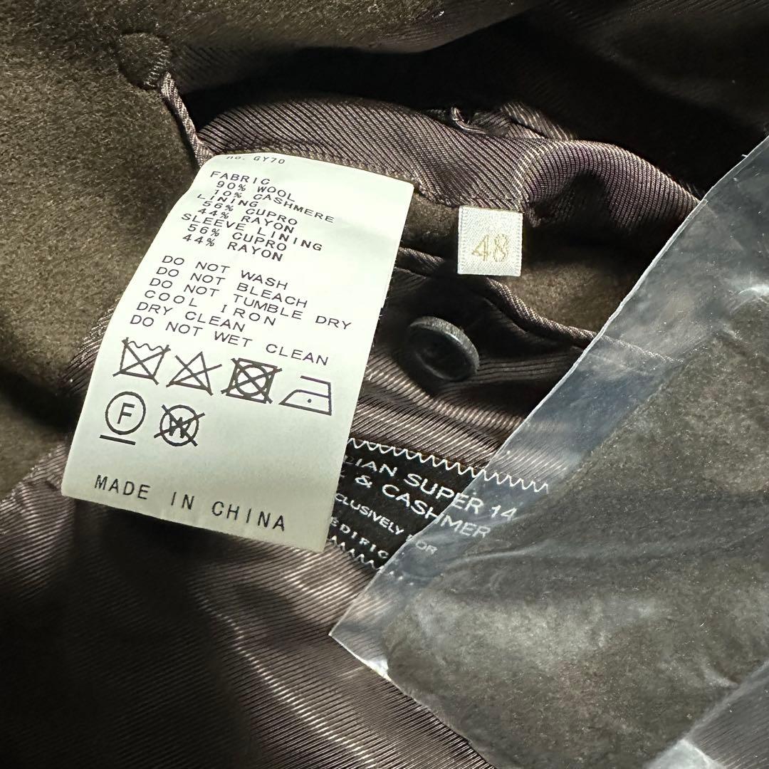 未使用級美品　エディフィス　カシミヤ混チェスターコート　茶色　スーパー140's