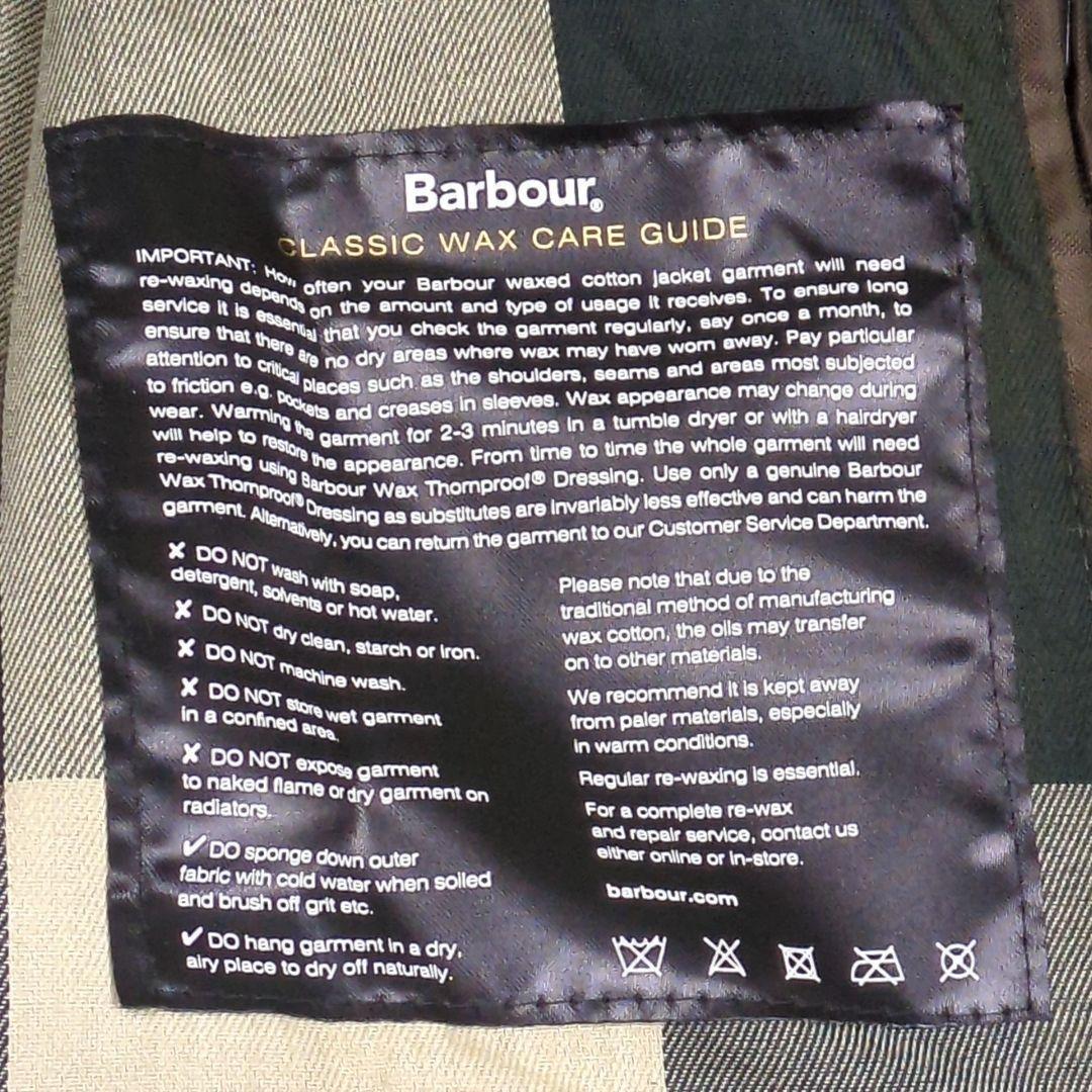 未使用 Barbour オイルド コート BURWICK WAX 千鳥柄