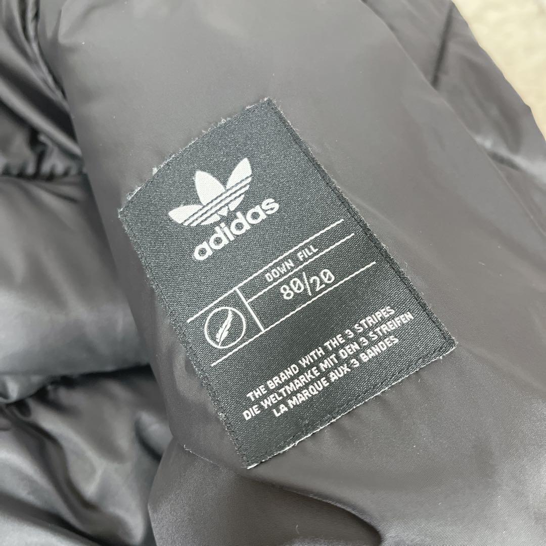 美品 adidas アディダス ダウン ジャケット ベロア金ロゴ　S