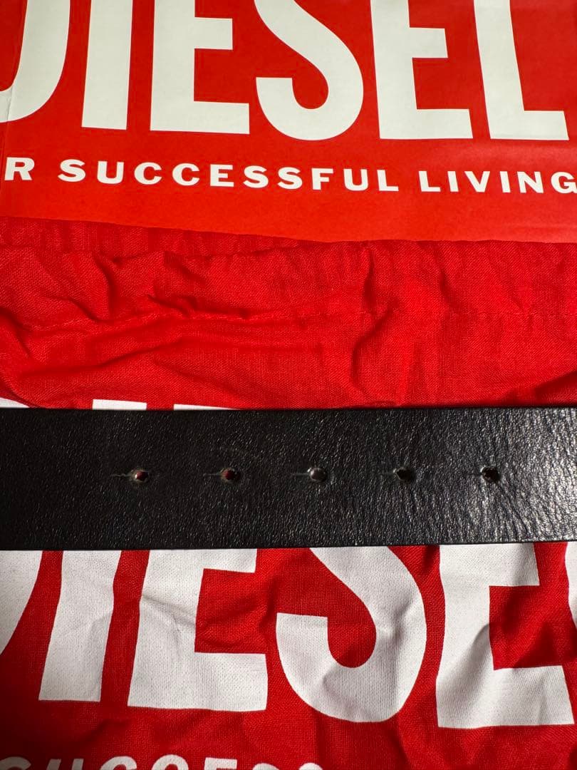 DIESEL 黒 レザー ベルト 85/34