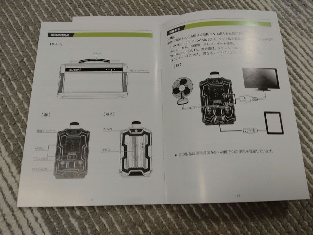 suaoki ポータブル電源　ソーラーパネル