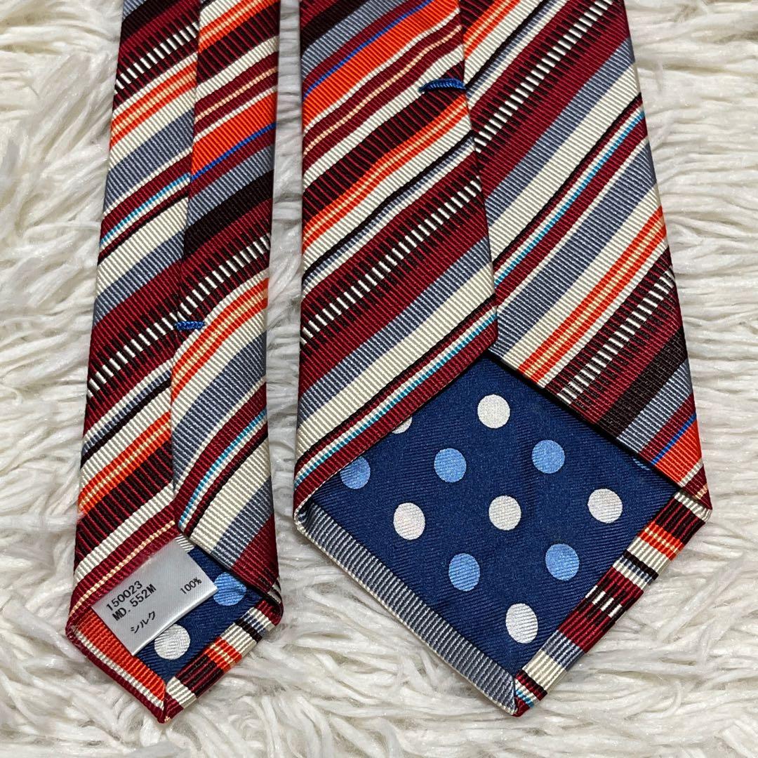 新品✨️ Paul Smith ネクタイ マルチストライプ ドット オレンジ 希少